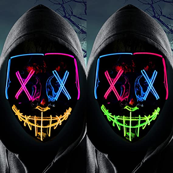 Photo 1 of 3 Color Scary LED Light up Mask with 4 Lighting Mods 2  IN PACK
