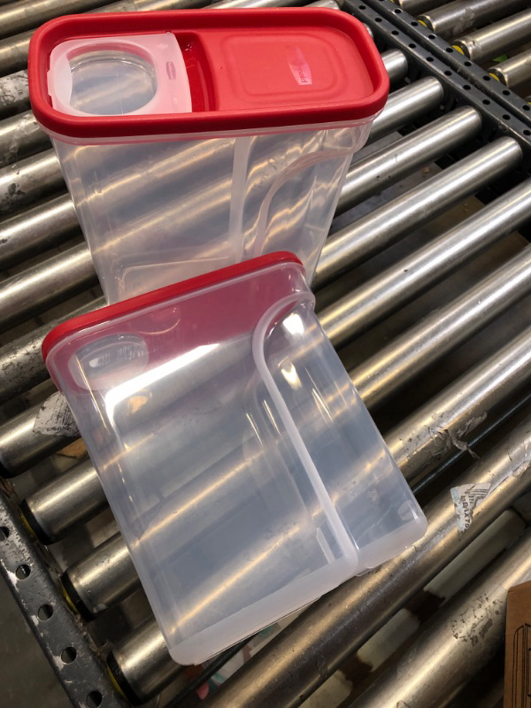 Photo 2 of Rubbermaid Premium Modular Food Lids, Cereal Keeper, 2 PCS Stacking, Space Saving Plastic Storage Containers, Clear 