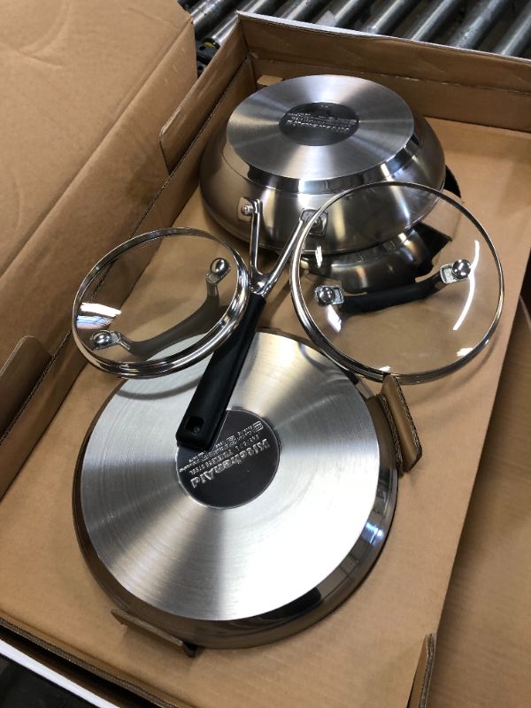 Photo 3 of KitchenAid Cookware Pots and Pans Set, 10 Piece, Brushed Stainless Steel --- ONE USED PAN