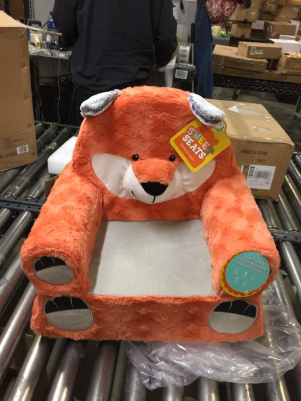 Photo 2 of Animal Adventure Orange Fox Soft Plush Children's Chair, Sweet Seats