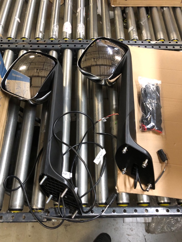 Photo 1 of AUTOSAVER88 Hood Mirrors Compatible with 2018-2022 Freightliner Cascadia Mirror Manual Adjustable Left and Right Side Hood Mirror Pair Set with Power Heated Turn Signal Folding Chrome