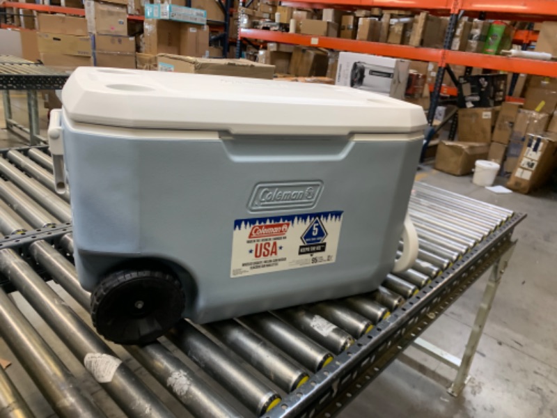 Photo 3 of Coleman Portable Cooler with Wheels Xtreme Wheeled Cooler 62 Quart Cooler --- Box Packaging Damaged, Item is New
