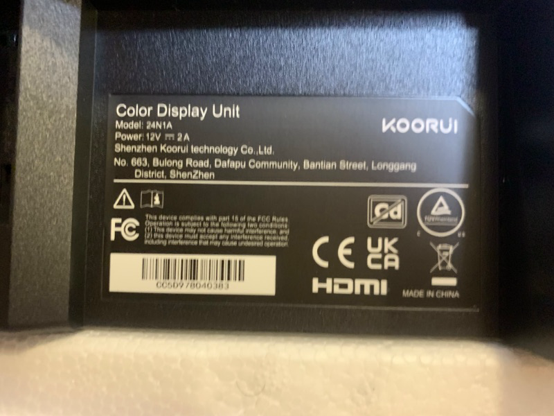 Photo 6 of KOORUI 24 Inch Computer Monitor Full HD 1920 x 1080p VA Display 75Hz 3000:1 Contrast Ratio with HDMI, VGA, Frameless, 75 x 75 mm VESA Mountable, Ergonomic Tilt, Black --- Box Packaging Damaged, Item is New
