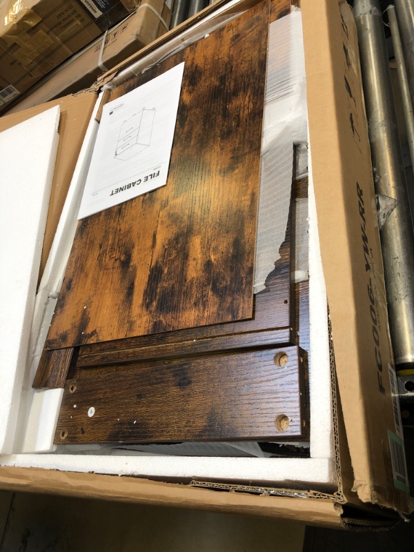 Photo 1 of Rolanstar File Cabinet 3 Drawers with 1 Lock, Rolling Mobile Filing Cabinet, Under Desk Vertical File Cabinet with 5 Wheels for Letter Sized Documents, Hanging File Folders,Home Office Rustic Brown