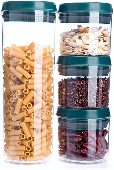 Photo 1 of 4 PCS Acrylic Storage Jars Holder, Plastic Storage Containers with Airtight Lids,