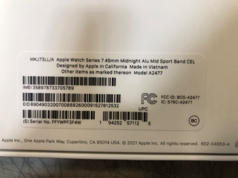 Photo 5 of Apple Watch Series 7 [GPS + Cellular 45mm] Smart Watch w/ Midnight Aluminum Case with Midnight Sport Band. Fitness Tracker
BOTH FACTORY SEALED-->SEE PHOTOS\
NEW