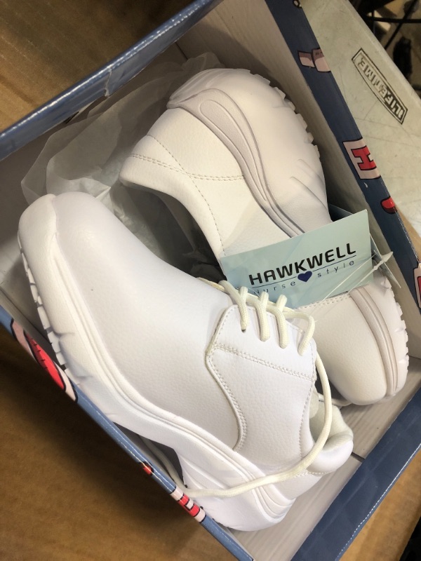 Photo 2 of 5---Hawkwell Women's Lightweight Nursing Shoes Comfortable Work Shoes 5 White/Bregella