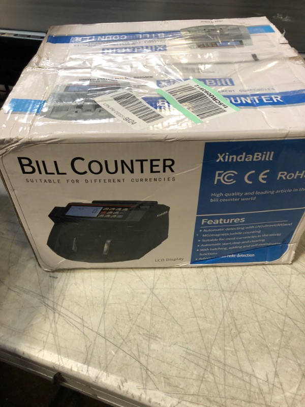 Photo 3 of Xindabill Money Counter Machine UV/MG/IR Counterfeit Detection Bill Counter Multi-Currencies Counting and Fast Counting Speed 1,000 Bills/Min
