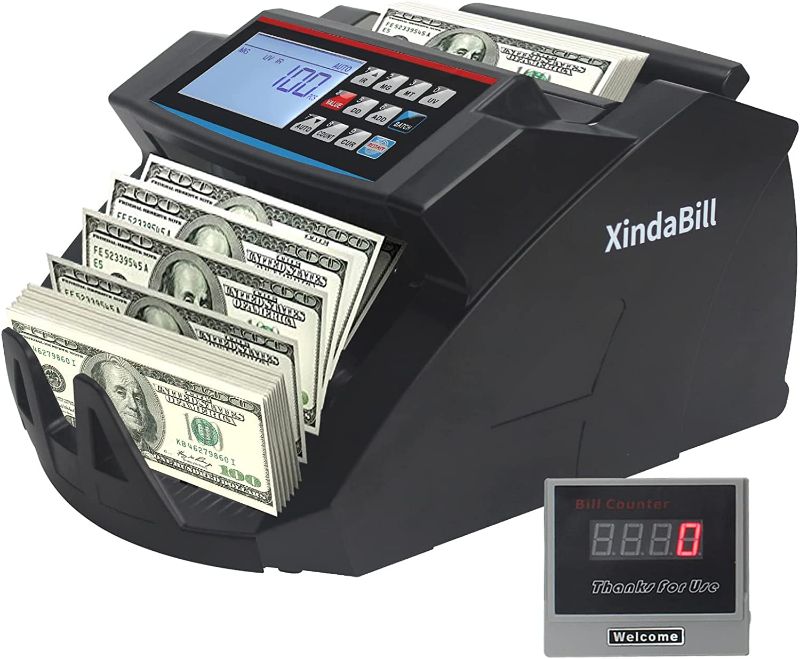 Photo 1 of Xindabill Money Counter Machine UV/MG/IR Counterfeit Detection Bill Counter Multi-Currencies Counting and Fast Counting Speed 1,000 Bills/Min
