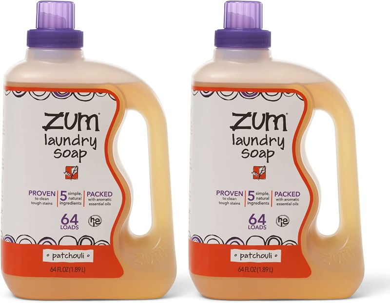 Photo 1 of Zum Clean Laundry Soap - Patchouli - 64 fl oz (2 Pack)  -- FACTORY SEALED --
