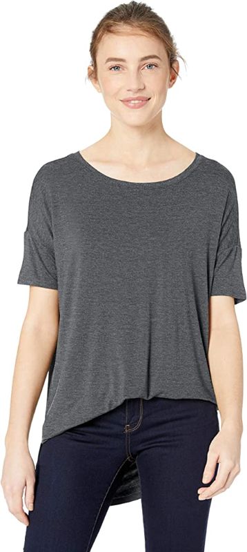 Photo 1 of Daily Ritual Women's Jersey Relaxed-Fit Short-Sleeve Drop-Shoulder Scoopneck Tunic  SIZE S
