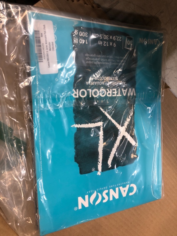 Photo 2 of 1pc----Canson XL Series Watercolor Textured Paper Pad for Paint, Pencil, Ink, Charcoal, Pastel, and Acrylic, Fold Over, 140 Pound, 9x12 Inch, , 30 Sheets 9x12 Watercolor Fold Over