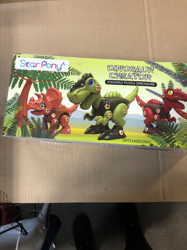 Photo 2 of 3 Pcs Take Apart Dinosaur Toys for 3 4 5 6 7 Year Old Boys Birthday Gifts with Dinosaur Eggs, Kids STEM Toys Dinosaur Toys for Kids 3-5 5-7 with Electric Drill