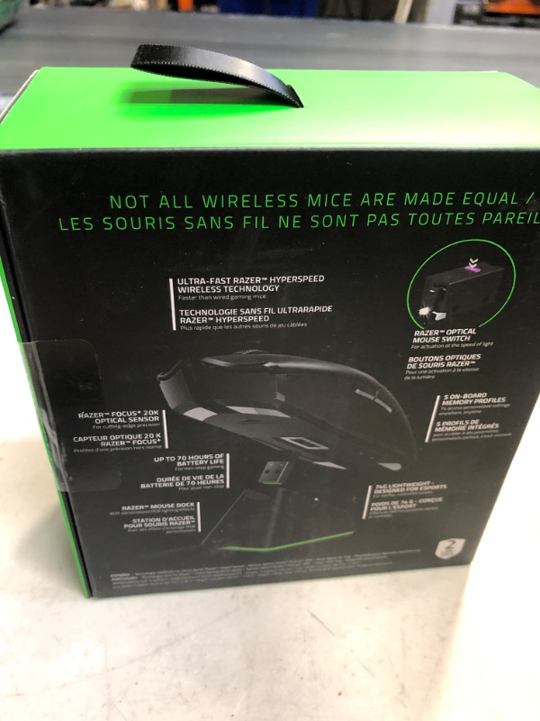 Photo 2 of Razer Viper Ultimate Hyperspeed Lightweight Wireless Gaming Mouse & RGB Charging Dock: Fastest Gaming Mouse Switch - 20K DPI Optical Sensor - Chroma Lighting - 8 Programmable Buttons - 70 Hr Battery Classic Black Mouse + Dock----factory sealed