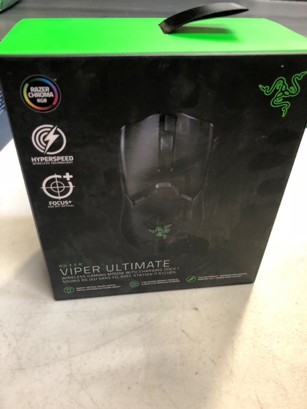 Photo 3 of Razer Viper Ultimate Hyperspeed Lightweight Wireless Gaming Mouse & RGB Charging Dock: Fastest Gaming Mouse Switch - 20K DPI Optical Sensor - Chroma Lighting - 8 Programmable Buttons - 70 Hr Battery Classic Black Mouse + Dock----factory sealed