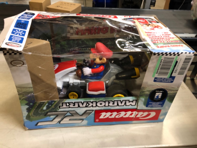 Photo 4 of Carrera RC Officially Licensed Mario Kart Racer 1: 16 Scale 2.4 Ghz Remote Radio Control Car Vehicle Mario Kart Race Kart - Mario
BOX IS SLIGHTLY DAMAGED