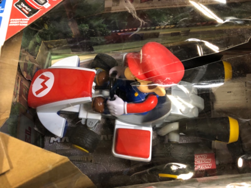 Photo 5 of Carrera RC Officially Licensed Mario Kart Racer 1: 16 Scale 2.4 Ghz Remote Radio Control Car Vehicle Mario Kart Race Kart - Mario
BOX IS SLIGHTLY DAMAGED