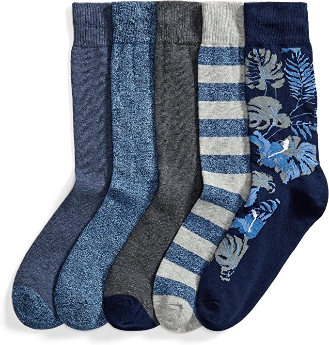 Photo 1 of Goodthreads Men's Patterned Socks, Pack of 5 - SIZE 8-12 -