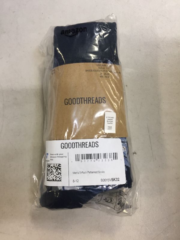 Photo 2 of Goodthreads Men's Patterned Socks, Pack of 5 - SIZE 8-12 -