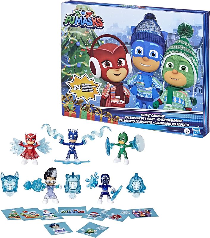 Photo 1 of Kids Advent Calendar, 24 Daily Surprise Toys Including PJ Masks Action Figures, Accessories, and Stickers, Countdown Calendar, Ages 3 and Up