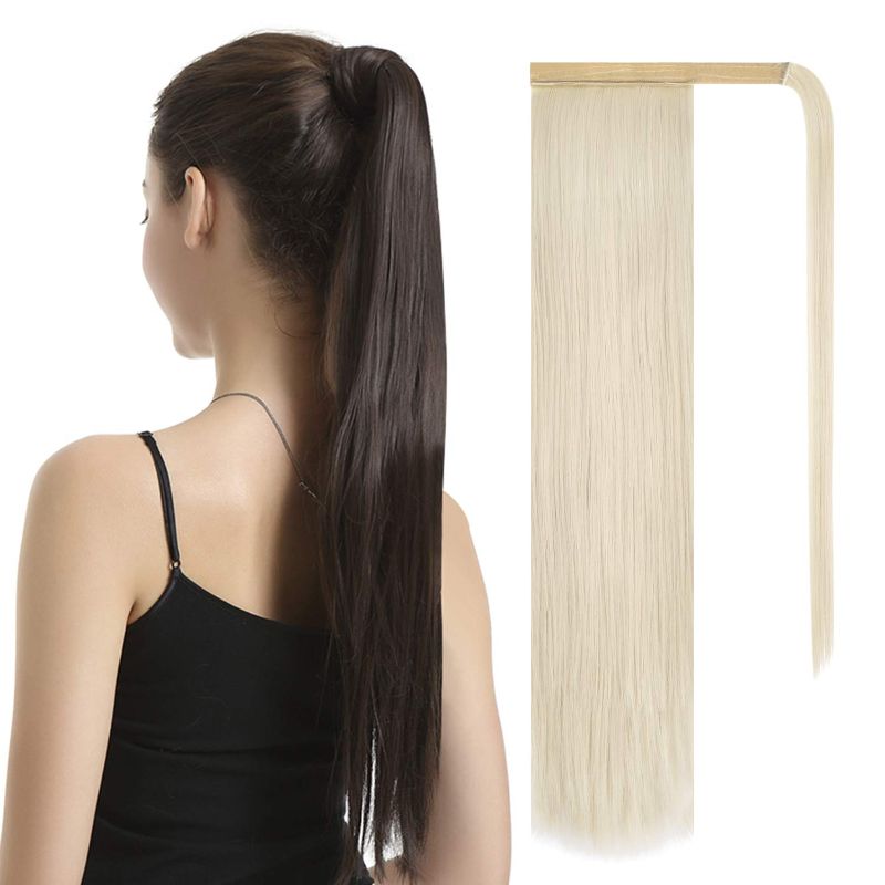 Photo 1 of BARSDAR 26 inch Ponytail Extension Long Straight Wrap Around Clip in Synthetic Fiber Hair for Women