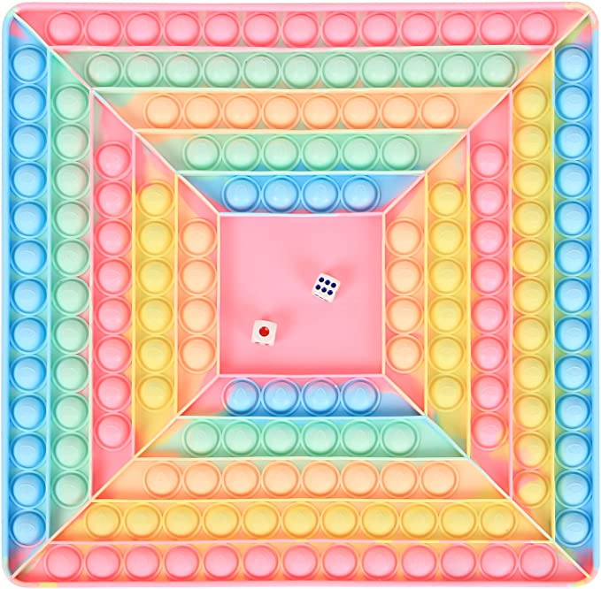 Photo 1 of Big Size Fidget Toy,Chess Board Square Bubble Pop Toys, Intellectual Sensory Toys, Decompression Toys,Board Game for Kids and Adults to Relieve Anxiety and Stress (RainbowBig)