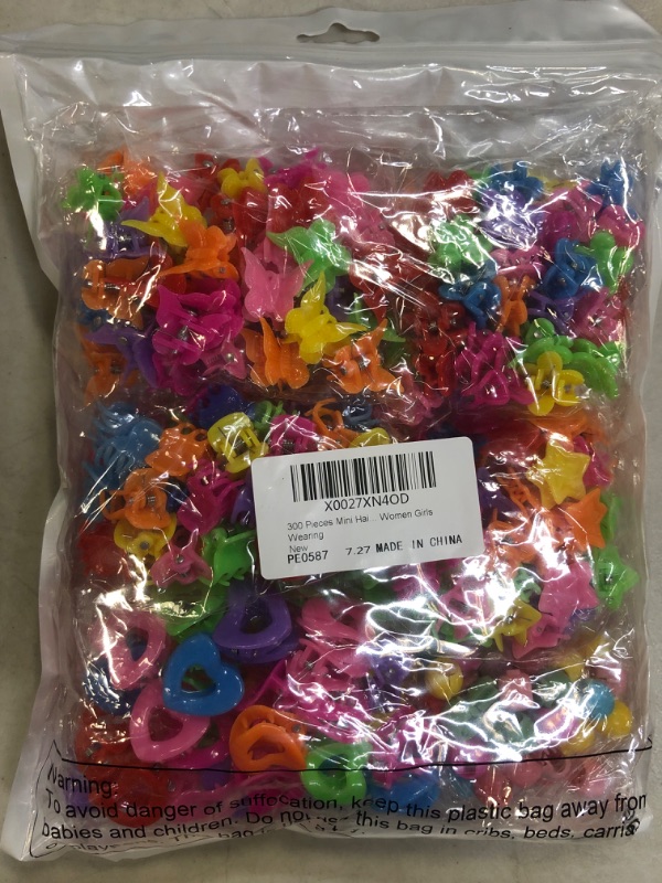 Photo 2 of 300 Pieces Mini Hair Clips Butterfly Hair Clips Assorted Hair Clip Claw for Women Girls Wearing