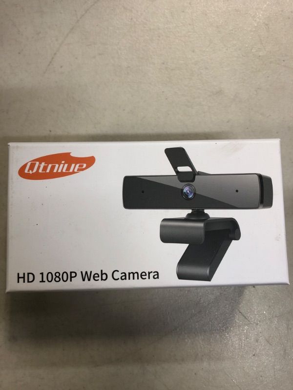 Photo 2 of Qtniue Webcam with Microphone and Privacy Cover, FHD Webcam 1080p, Desktop or Laptop and Smart TV USB Camera for Video Calling, Stereo Streaming and Online Classes 30FPS----factory sealed