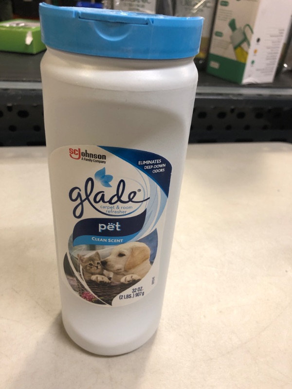 Photo 2 of Glade Carpet and Room Refresher, Deodorizer for Home, Pets, and Smoke, Pet Clean Scent, 32 Oz Pet Clean Scent 2 Pound (Pack of 1)