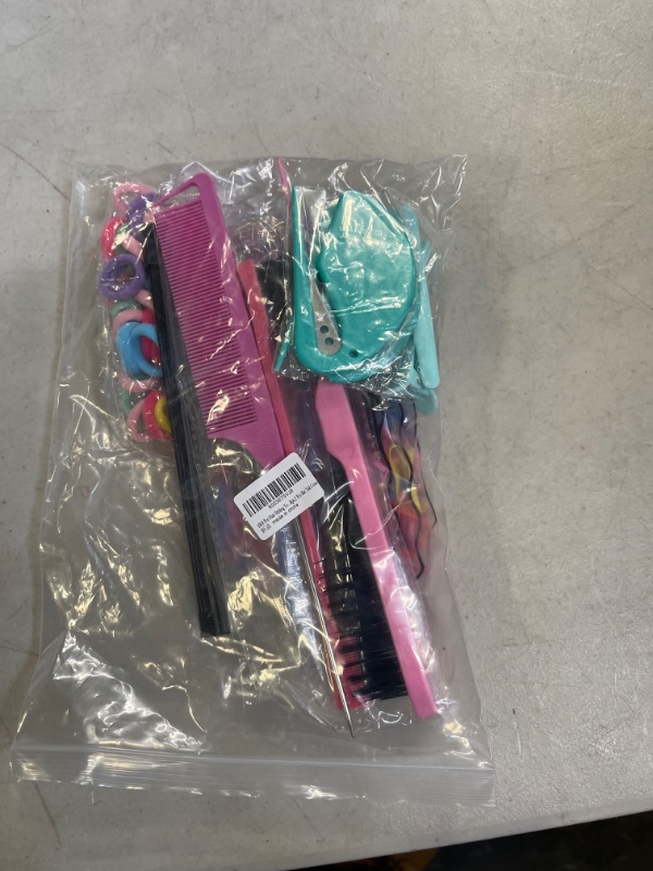 Photo 2 of 1059 Pcs Hair Styling Tools Sets,1000 Pcs Mini Hair Elastics Rubber Bands,50 Pcs Cotton Hair Ties,2 Pcs Elastic Rubber Bands Cutter,2 Pcs Teasing Hair Brush,2 Pcs Hair Tail Tools,2pcs Hair Clips,1 Pcs Rat Tail Comb