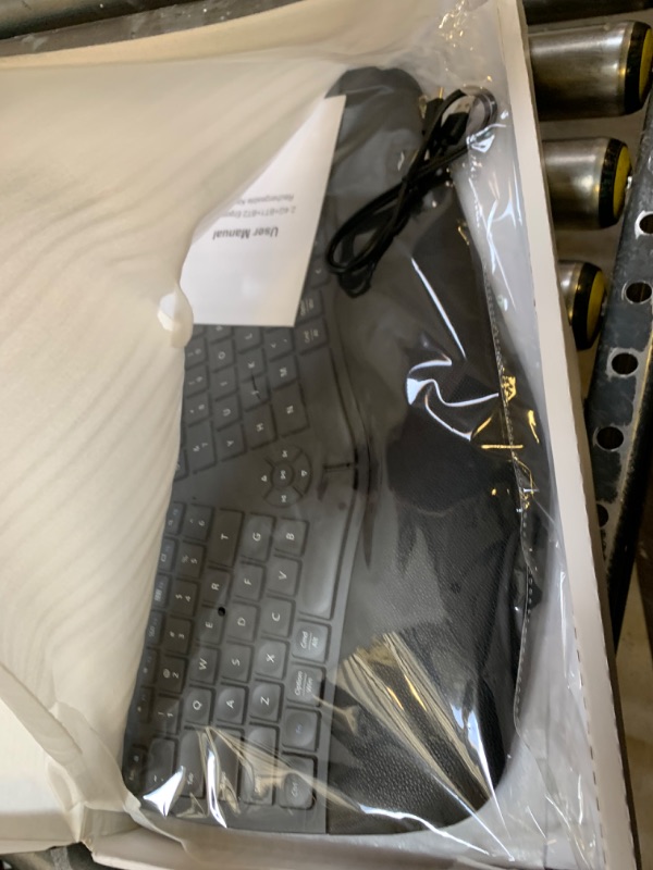 Photo 4 of Wireless Ergonomic Keyboard, Rechargeable Ergonomic Split Keyboard with Pillowed Wrist Rest for Natural Typing, Multi-Device (BT1+BT2+2.4G) Ergonomic Keyboard for Windows/Mac OS/Android+ -- Box Packaging Damaged, Item is New