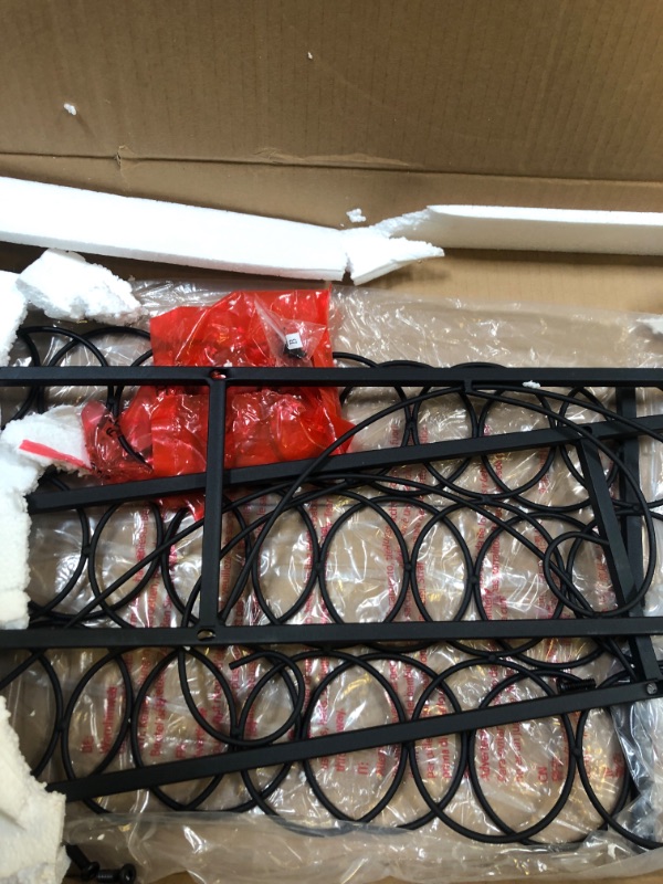 Photo 1 of VECELO Metal Wine Rack Console Table, Freestanding Floor Bottles Organizer & Display Shelf with Faux Marble Finish Top, for Bar Kitchen Dining Living Room, Small Spaces, Holds 15, Black 15-Bottles