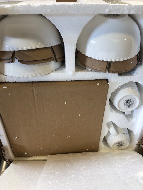 Photo 1 of 16-Piece Solid White Stone Dinnerware Set (Service for 4)