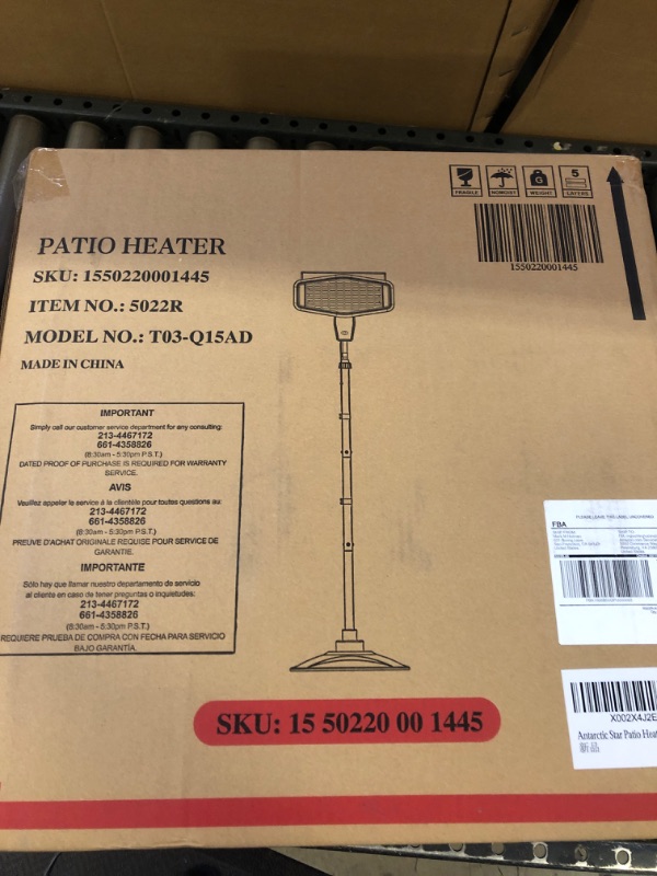 Photo 2 of Antarctic Star Patio Heater Electric Heater,Vertical indoor/outdoor garden heater, Height and Angle adjustable,Remote control IP65 rated, Quiet operation, energy saving, Quick heating for 3 seconds, Maximum power 1500W, ETL