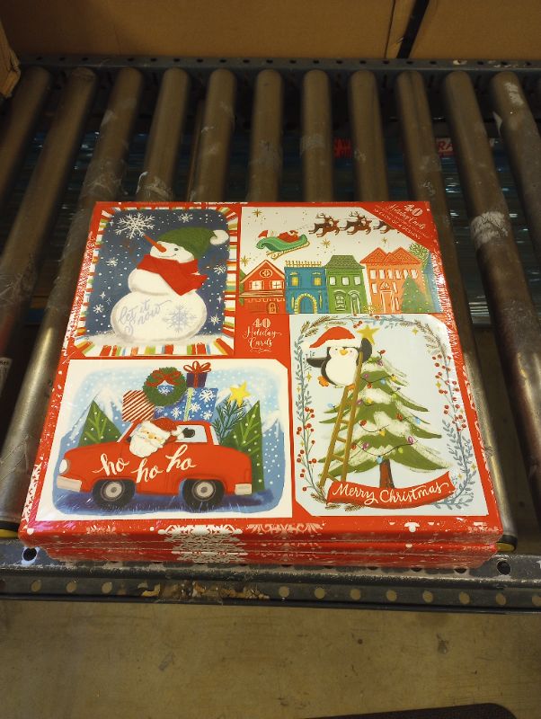 Photo 2 of 40 Holiday Cards with Self-Sealing Envelopes and Stickers - Traditional Characters --- item is new, sealed