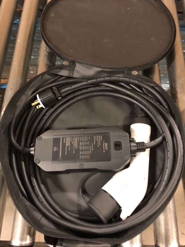 Photo 2 of Level 2 EV Charger Station – Portable SAE J1772 Electric Car Charger with LED Charging Screen, 25-Ft Car Charging Cord, Travel Case – EVSE Level 2 Charger NEMA 6-20P – 16A EV Charging Station by EV+ 16 Amp adjustable 25Ft NEMA 6-20P