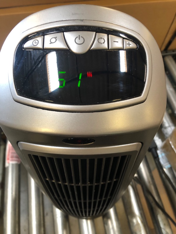 Photo 3 of Lasko 1500W Digital Ceramic Space Heater with Remote, 755320, Silver  ***MISSING REMOTE***