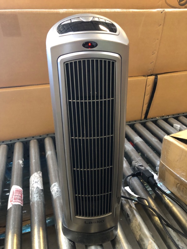 Photo 1 of Lasko 1500W Digital Ceramic Space Heater with Remote, 755320, Silver  ***MISSING REMOTE***