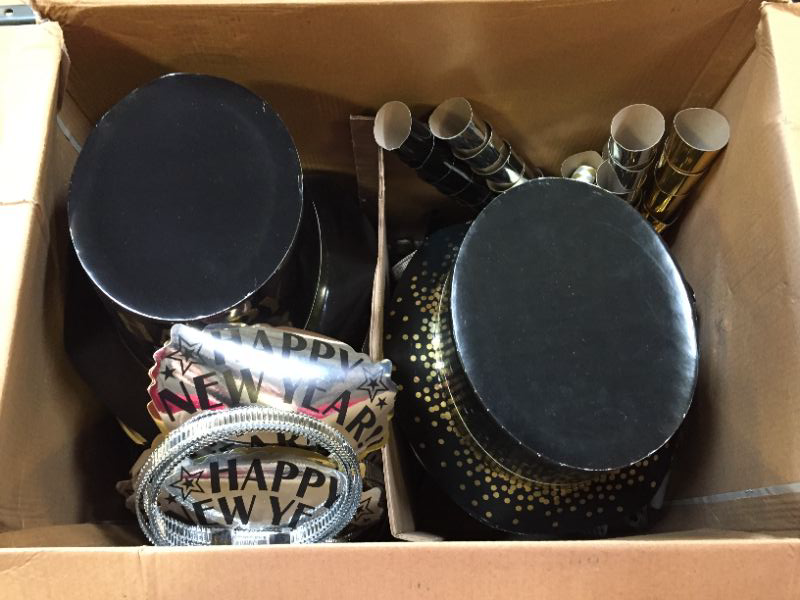 Photo 3 of amscan Opulent Affair 2023 New Year's Eve Party Supplies for 100, Includes Top Hats and Tiaras  