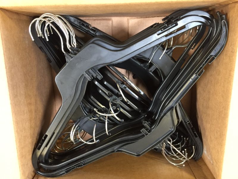 Photo 1 of Hanger Central Heavy-Duty Black Plastic Closet Shirt Hangers, 19 Inch, 25 Pack
