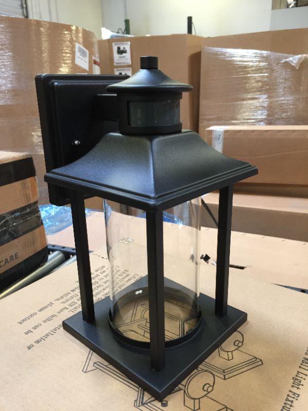Photo 1 of 2-Pack Motion Sensor Outdoor Wall Lanterns, Waterproof Dusk to Dawn Outdoor Wall Sconces, Motion Activated Patio Wall Light Fixtures, Clear Glass Porch lights Wall Mount for Entryway Doorway Garage