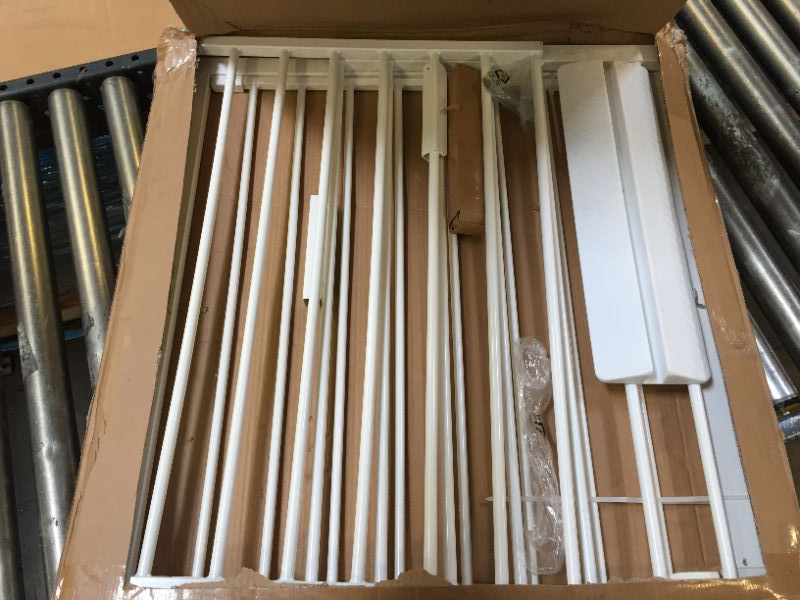 Photo 1 of ALLAIBB Walk Through Baby Gate Auto Close Tension White Metal Child Pet Safety Gates with Pressure Mount for Stairs,Doorways and Kitchen (White, 68.11"-70.87") White 68.11-70.87 Inch (Pack of 1)