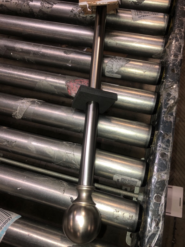 Photo 1 of Kemmie 1" Classic Window Curtain Rod with Round Finials Simple Single Telescoping Drapery Rod, 18-36", Matted Nickel Matted Nickel 18-36"