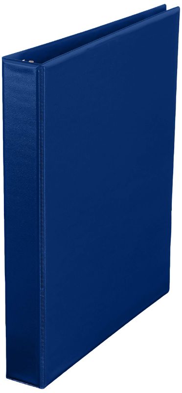 Photo 1 of Amazon Basics 1 Inch, 3 Ring Binder, Round Ring, Customizable View Binder, Blue, 4 Count 1"