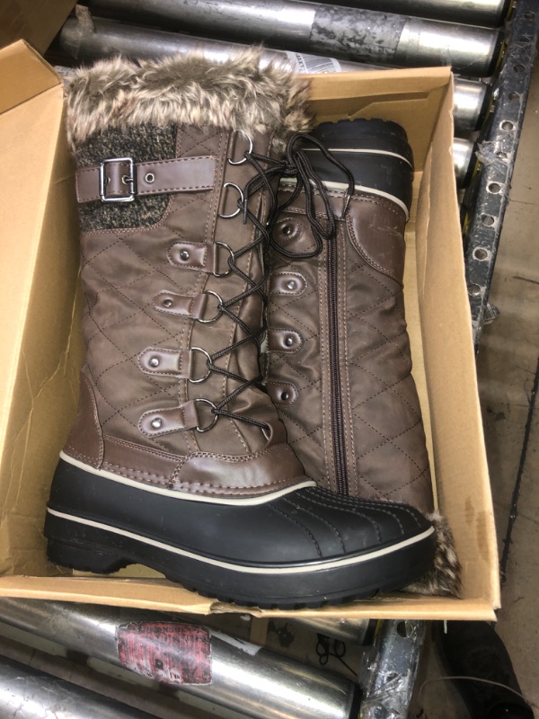 Photo 2 of DREAM PAIRS Women's DP Warm Faux Fur Lined Mid Calf Winter Snow Boots 9 Ava-brown