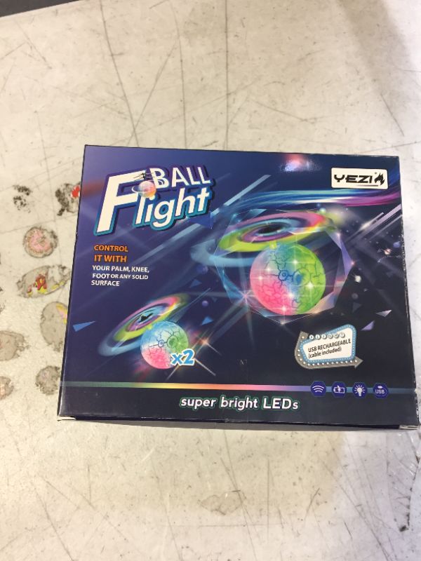 Photo 1 of Flying Ball Toys 2 Pcs Infrared Induction RC Flying Toy Built-in LED Light Disco Helicopter Shining Colorful Flying Drone Indoor and Outdoor Games Toys