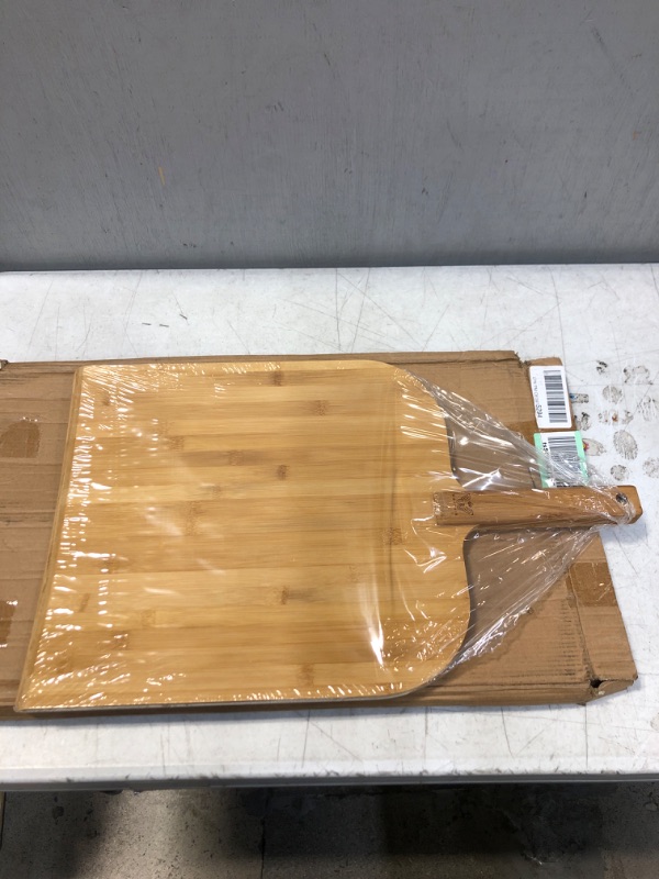 Photo 1 of 14 x 16 Inch Large Size Bamboo Pizza Peel with comfortable handle,Premium Pizza Paddle for Baking Homemade Pizza and Bread,23 Inch Overall