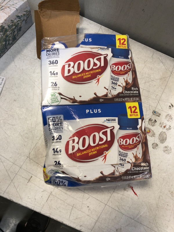 Photo 1 of 2 COUNT 12 PACK BOOST CHOCOLATE PROTEIN DRINKS EXP JAN 2024