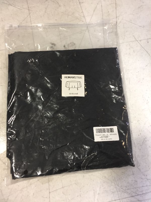 Photo 1 of Round Tablecloth - 60 Inch - Waterproof and Stain Resistant Washable Polyester Table Cloths, Decorative Fabric Table Cover for Kitchen, Dining, Parties, Indoor and Outdoor Use,Black Black 60 Inch