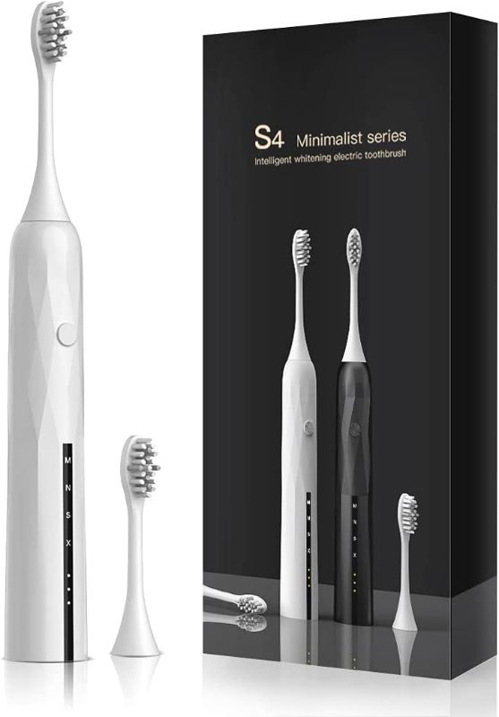 Photo 1 of AGOAL Electric Toothbrush with 2 Duponts Brush Heads, 4 Hour Fast Charge for 30 Days Use,4 Modes, Power Whitening Rechargeble Sonic Toothbrushes S4 White
